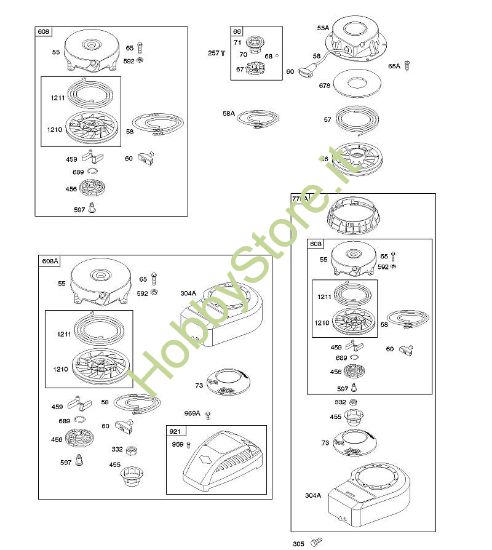 G - Dispositivo di avviamento a riavvolgimento B&S - 10 €¦ 10A902-2128-E1 brand Stihl